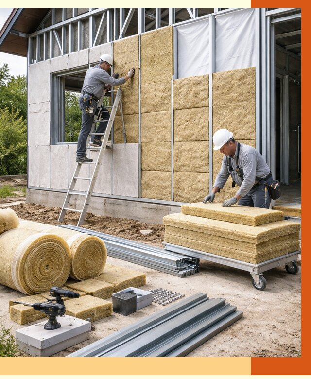 Утепление дома из ЛСТК в Протвино от 5291 руб./м² — профессионально | ТепломастерПрн