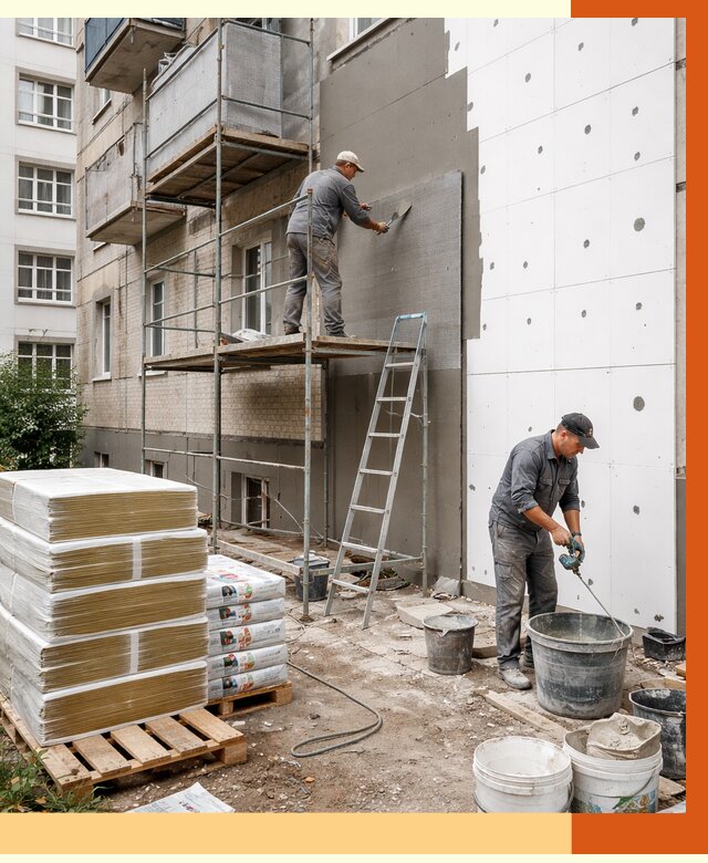 Утепление квартиры снаружи в Протвино от 6258 руб/м2 под ключ | ТепломастерПрн