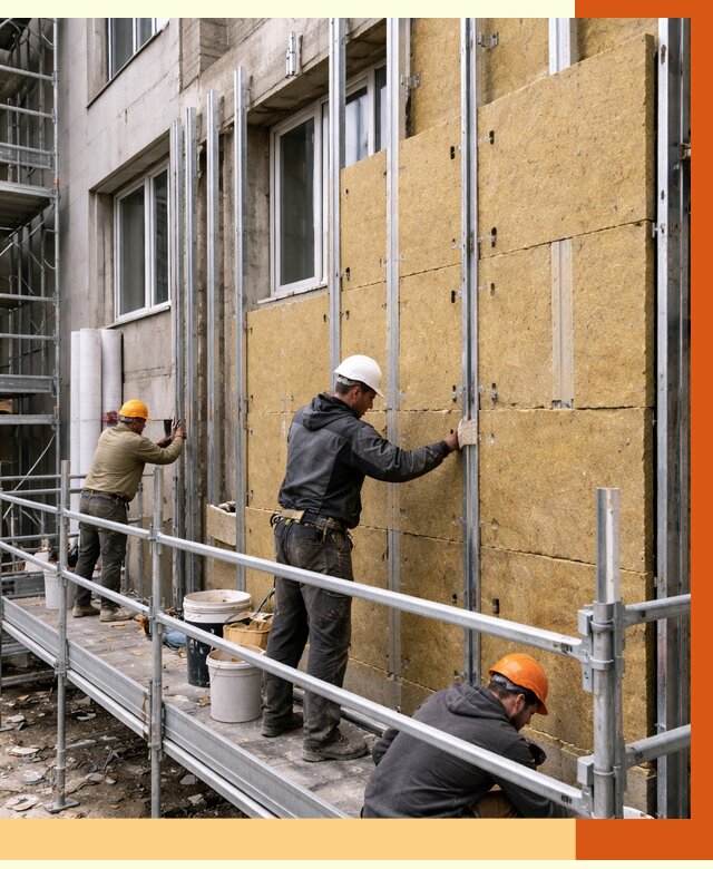 Утепление вентилируемого фасада в Протвино от 5698 руб/м2 — монтаж и утепление вентфасад | ТепломастерПрн