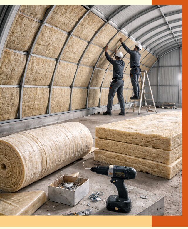 Утепление арочного ангара в Протвино от 3256 руб./м2 под ключ | ТепломастерПрн