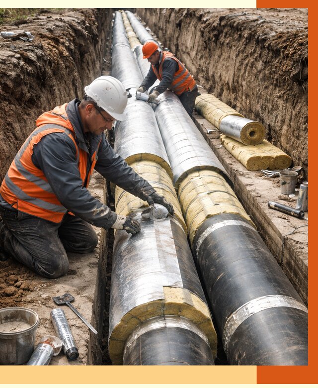 Утепление теплотрассы в Протвино от 4579 руб./м2 — ппу и комплексная изоляция | ТепломастерПрн