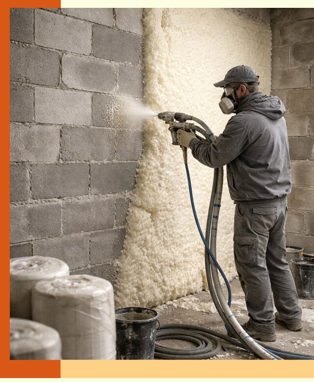 Утепление блочной стены ППУ в Протвино качественно и надёжно