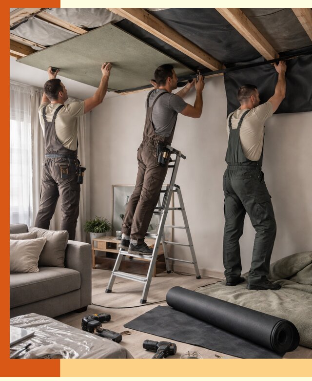 Шумоизоляция потолка в Протвино — профессиональное устранение шумов