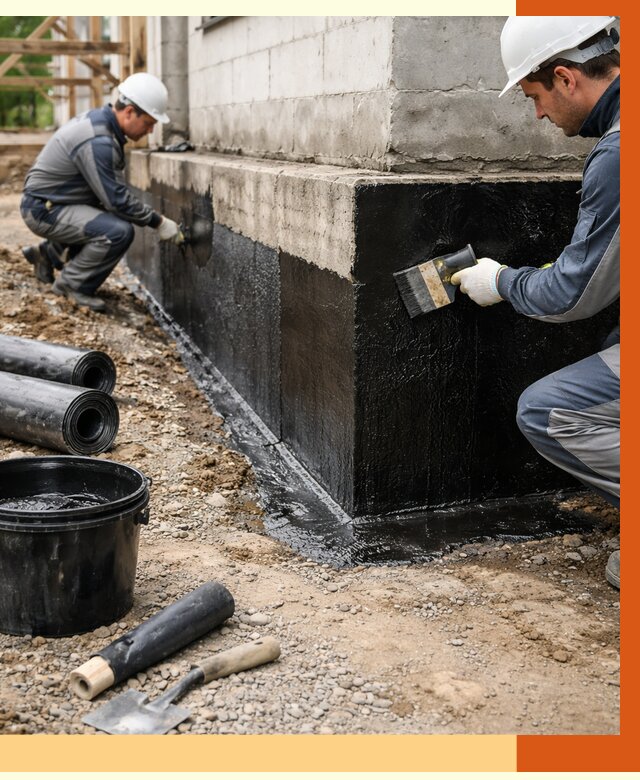 Гидроизоляция фундамента в Протвино от 1272 руб. — профессионально, под ключ | ТепломастерПрн