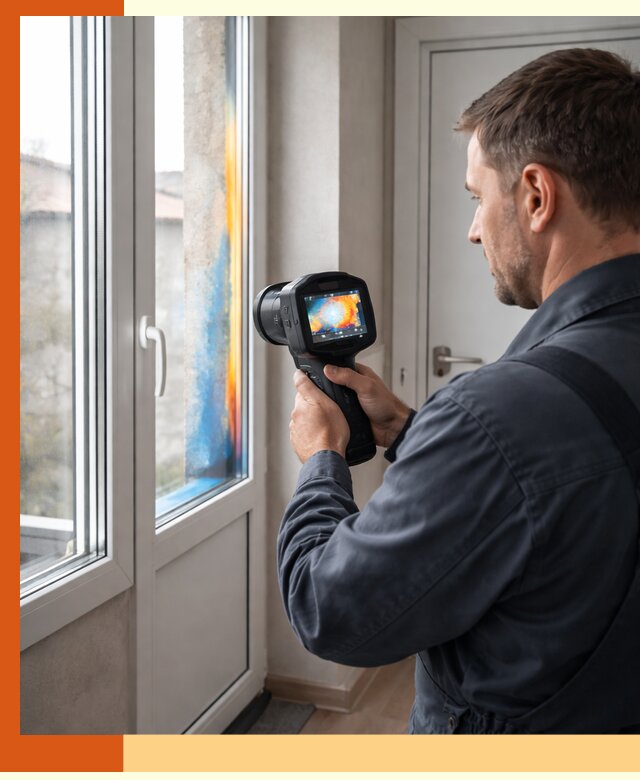 Тепловизионное обследование окон и дверей в Протвино